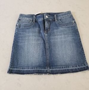 NWT WHBM size 0 Raw Hem Denim Skirt